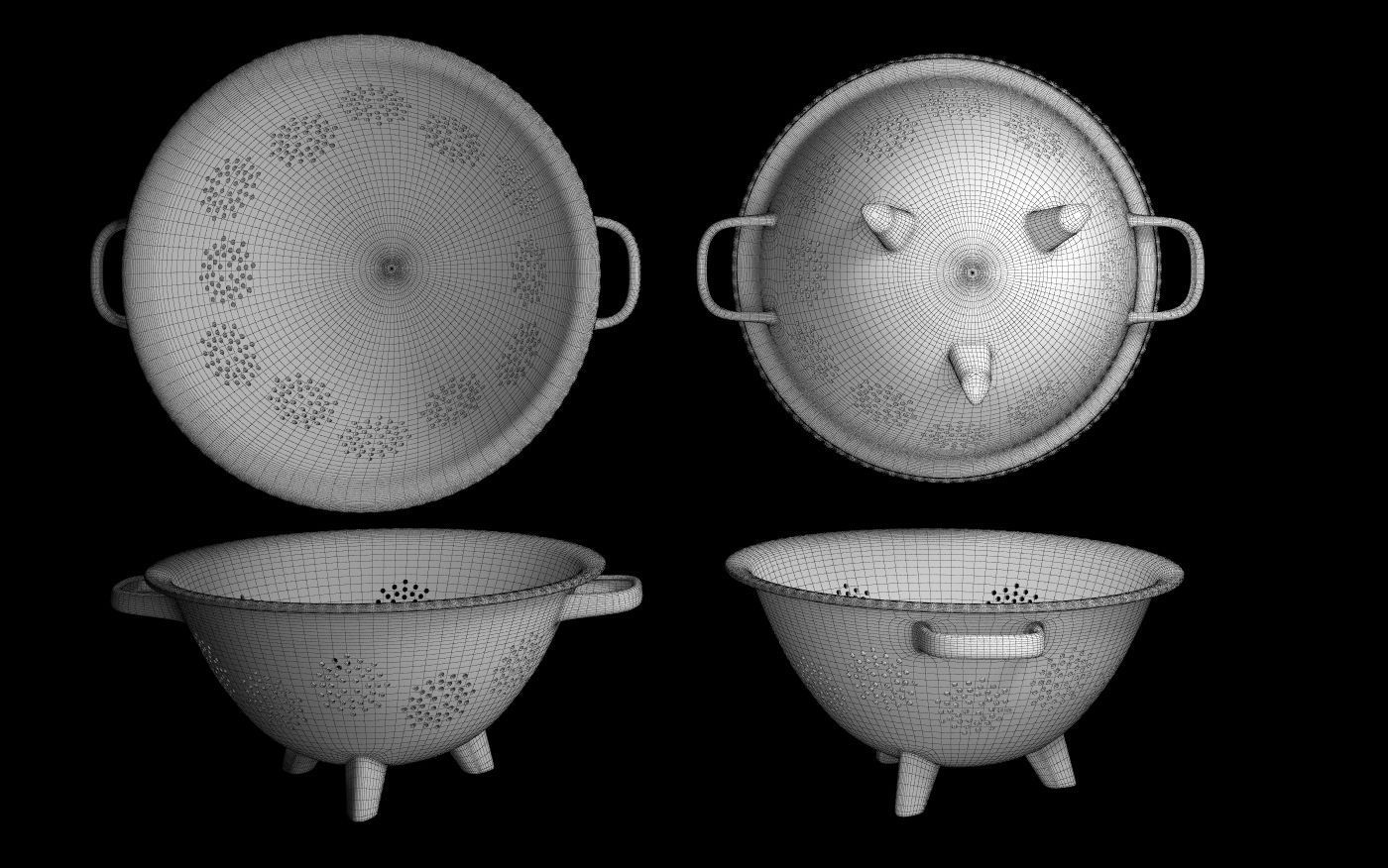 Set enameled cookware 3D model_6