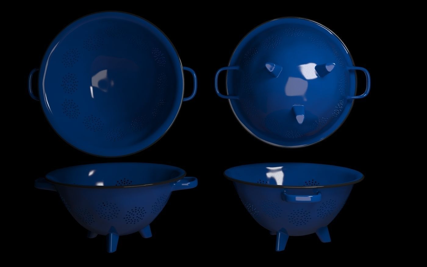 Set enameled cookware 3D model_5
