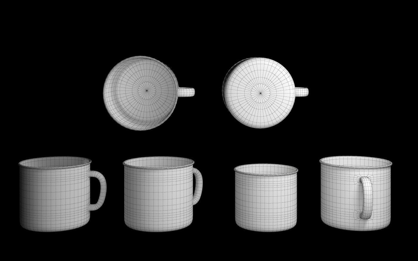 Set enameled cookware 3D model_10