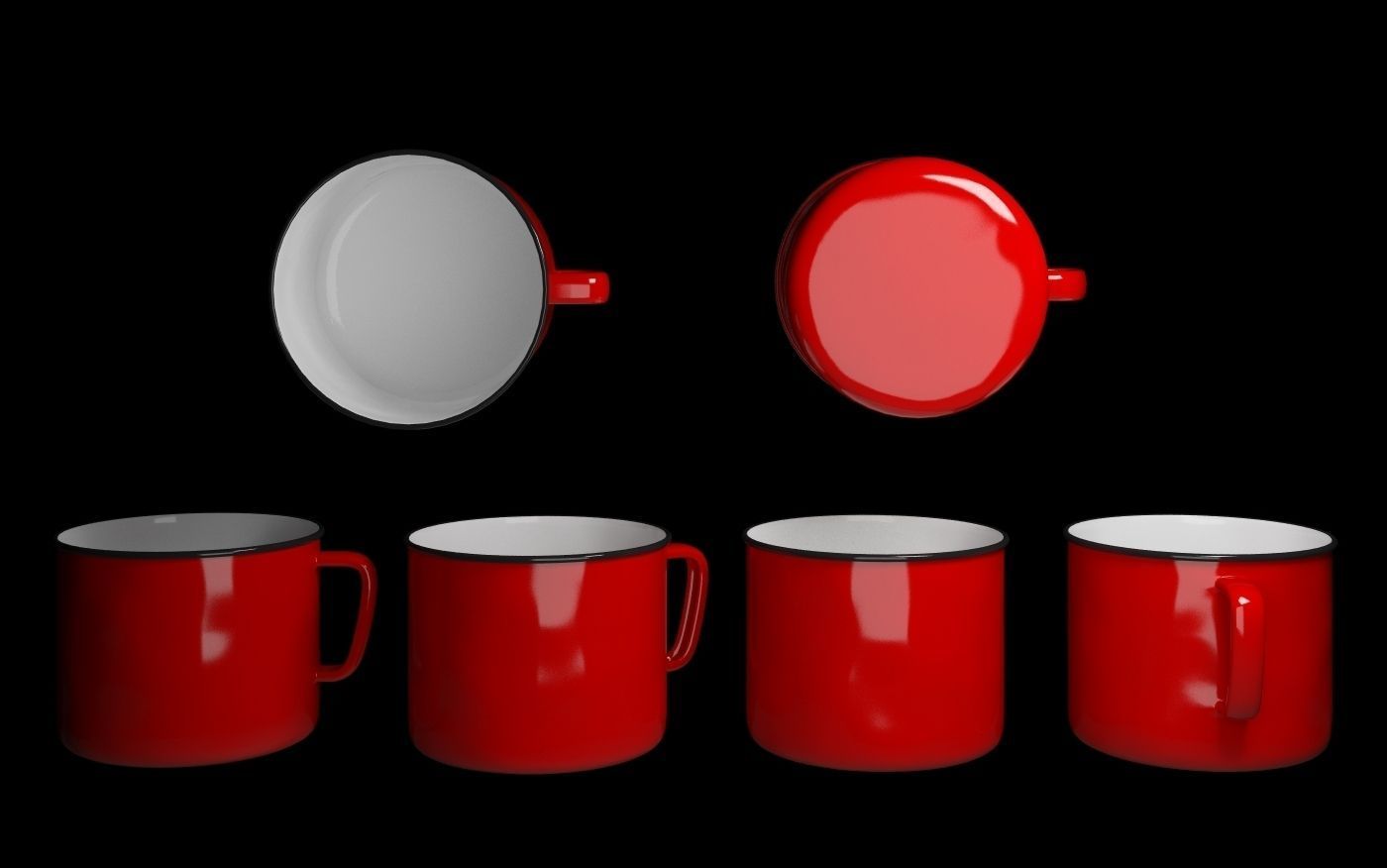 Set enameled cookware 3D model_12