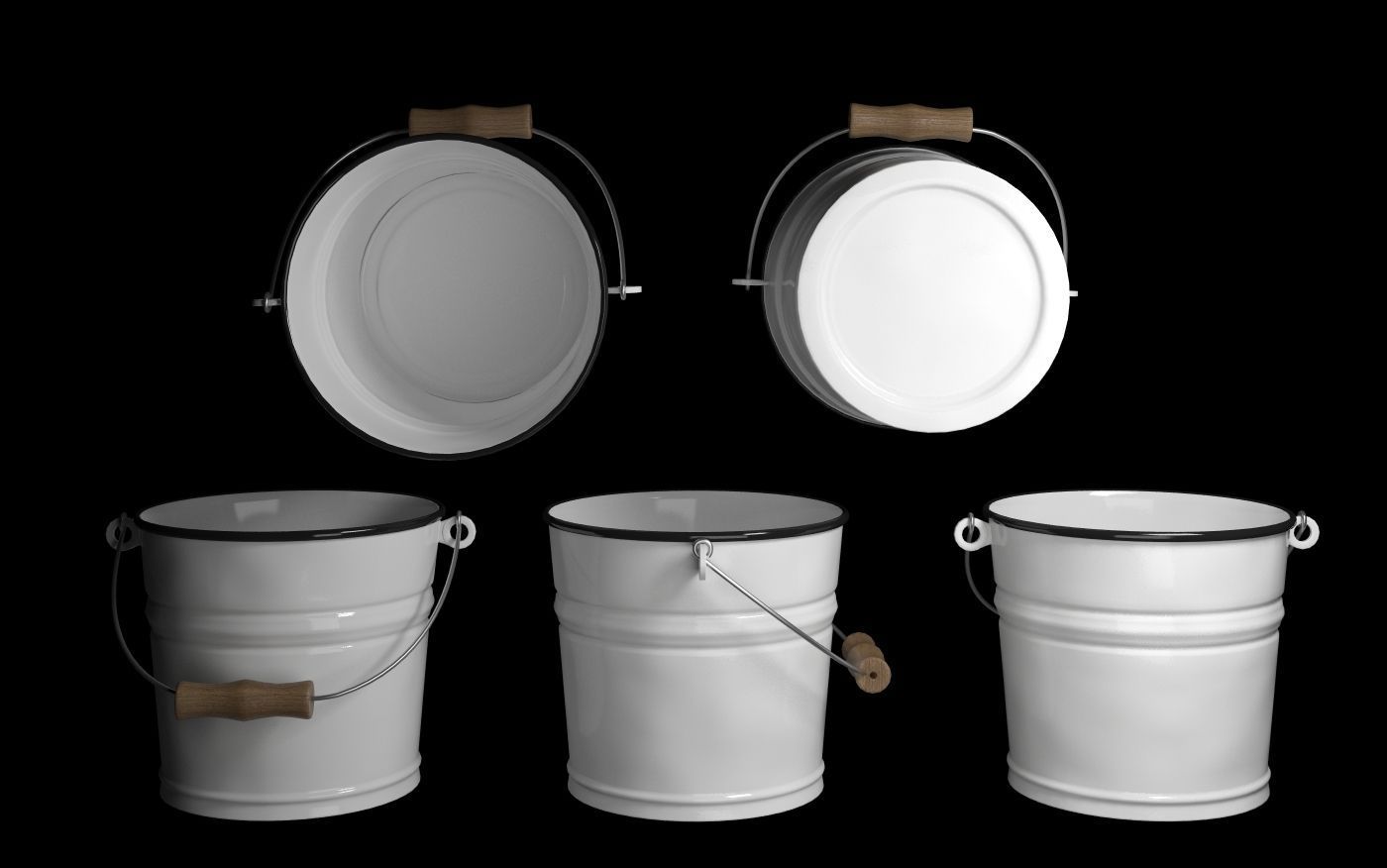 Set enameled cookware 3D model_7