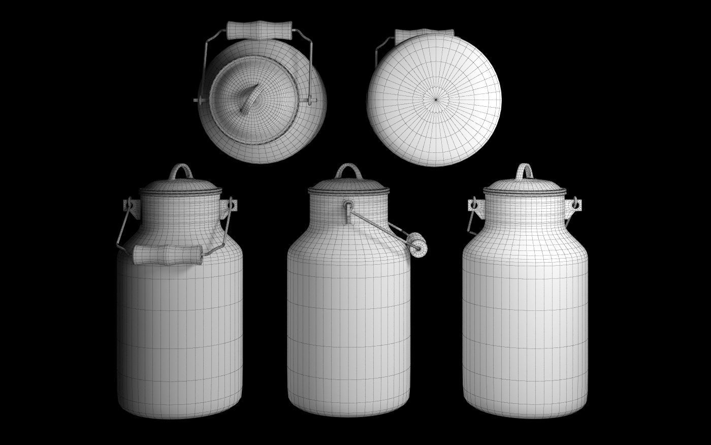 Set enameled cookware 3D model_4