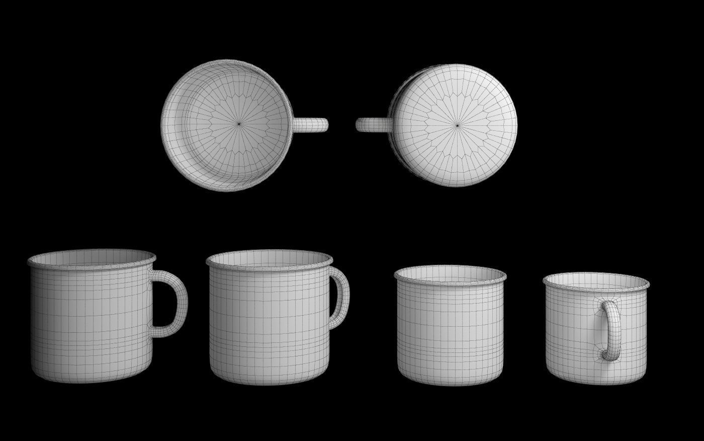 Set enameled cookware 3D model_14