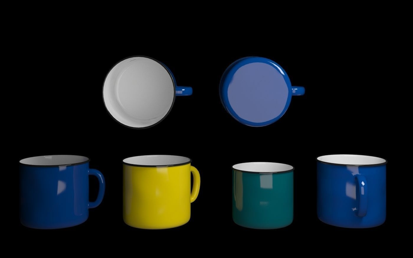 Set enameled cookware 3D model_11