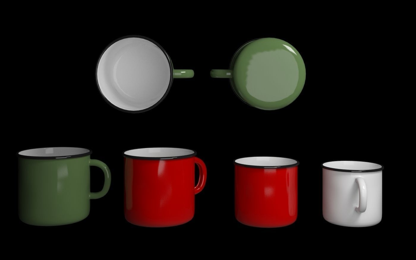 Set enameled cookware 3D model_13