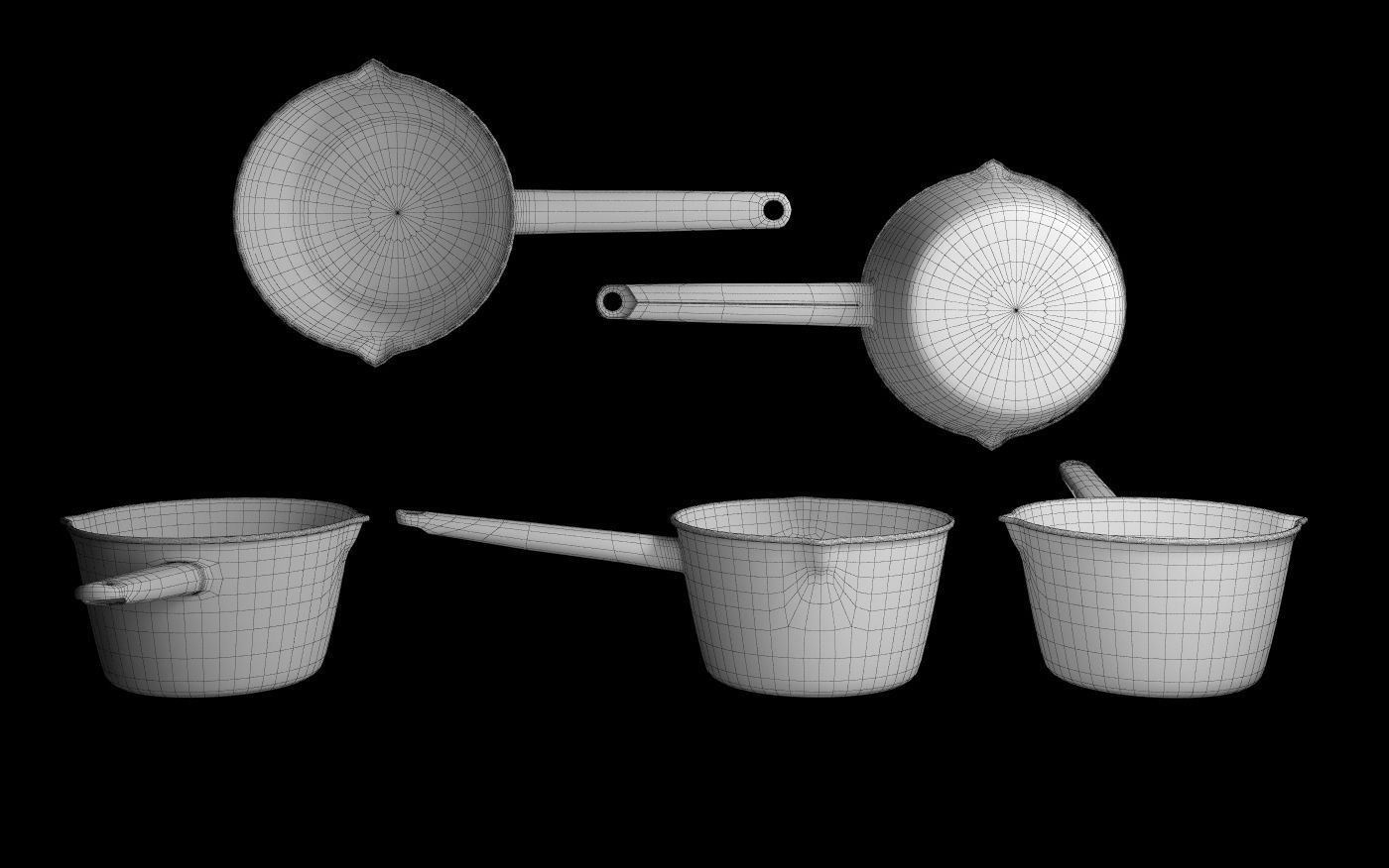 Set enameled cookware 3D model_2