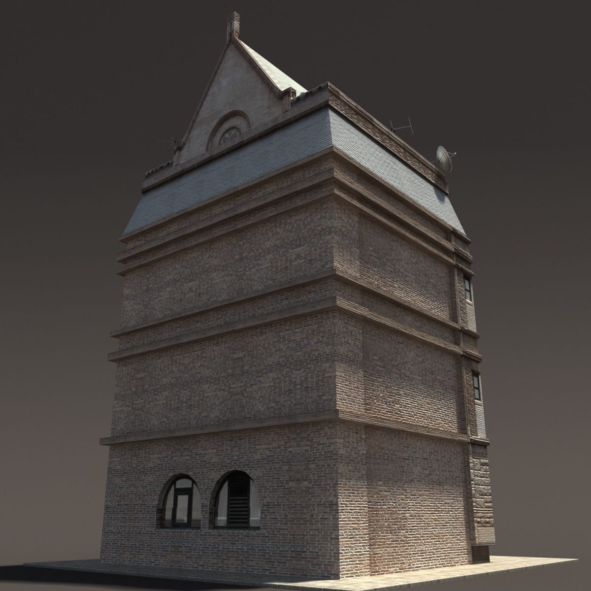 Apartment House 150 Low Poly 3d Building Low-poly 3D model_9