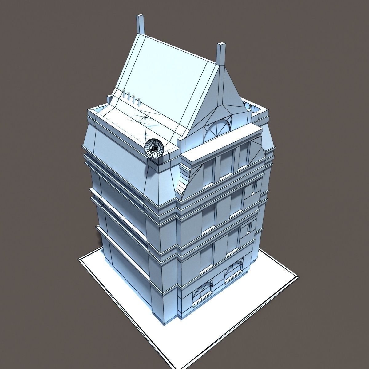 Apartment House 150 Low Poly 3d Building Low-poly 3D model_11