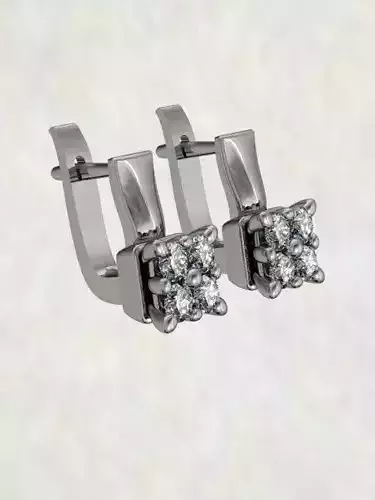 Quadmond2 Earring with four diamonds