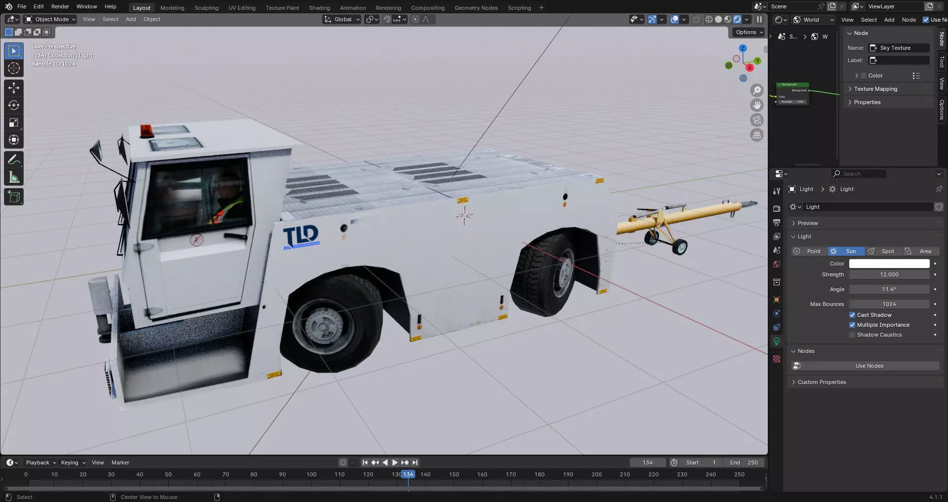 TLD TMX 400 Push-Back Aircraft Tractor Low-poly 3D model_11