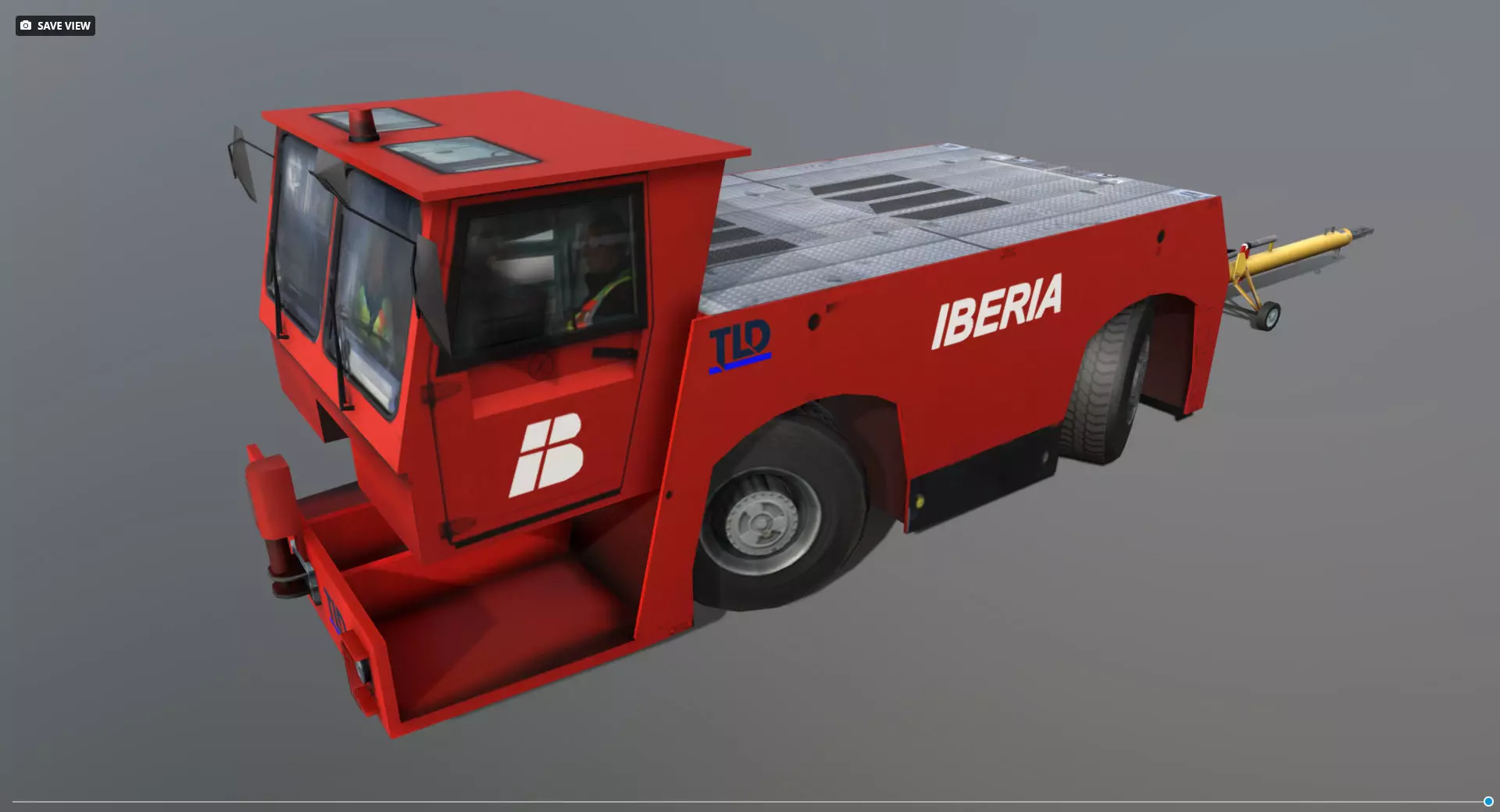 TLD TMX 400 Push-Back Aircraft Tractor Low-poly 3D model_4