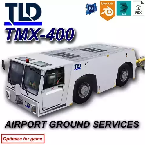 TLD TMX 400 Push-Back Aircraft Tractor Low-poly 3D model