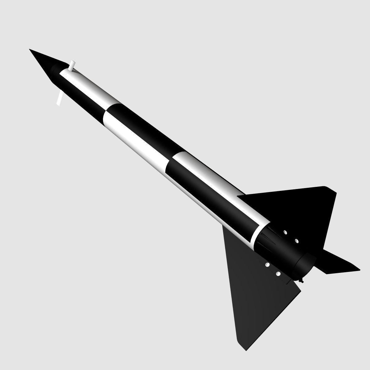 Black Brant I Sounding Rocket 3D model_1