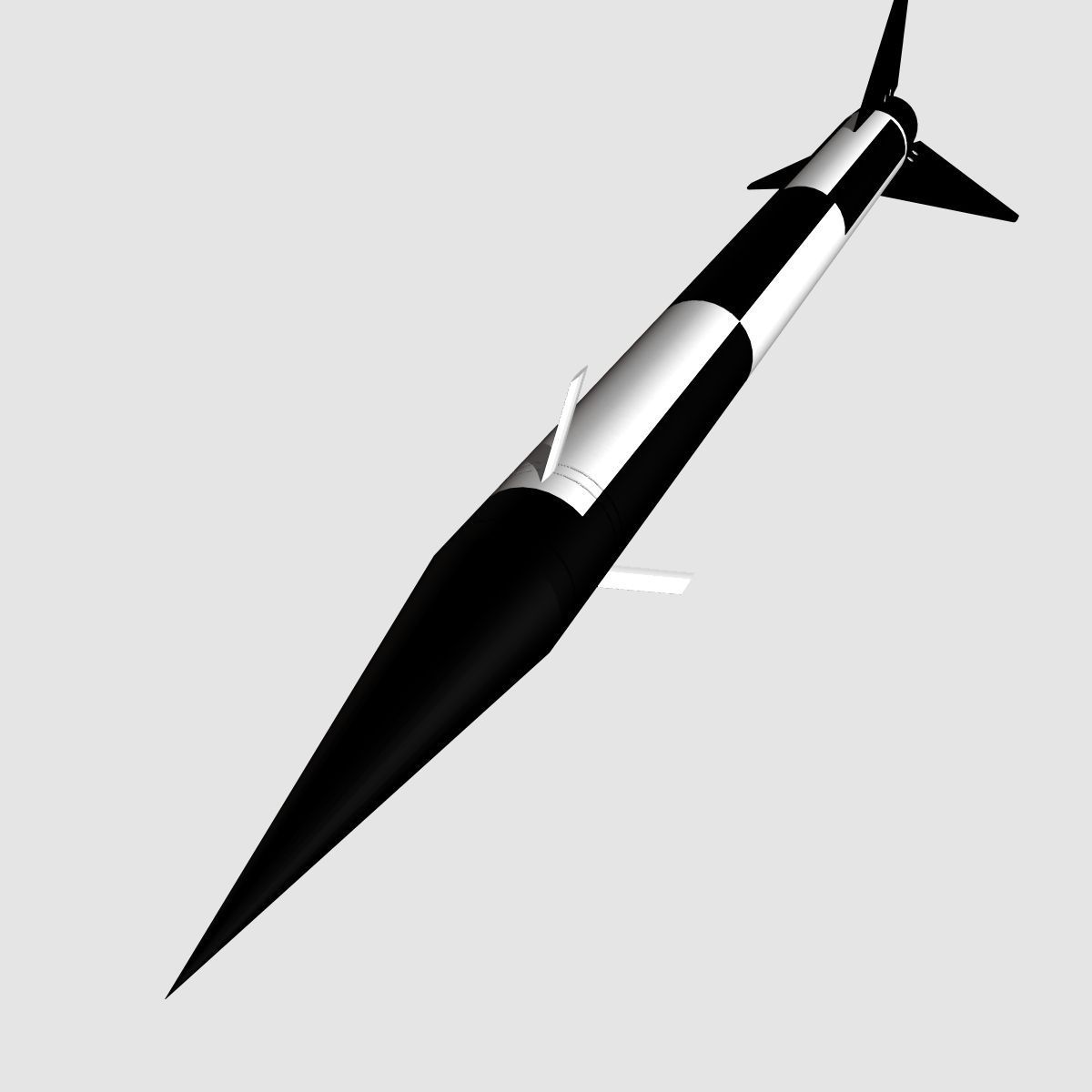 Black Brant I Sounding Rocket 3D model_3