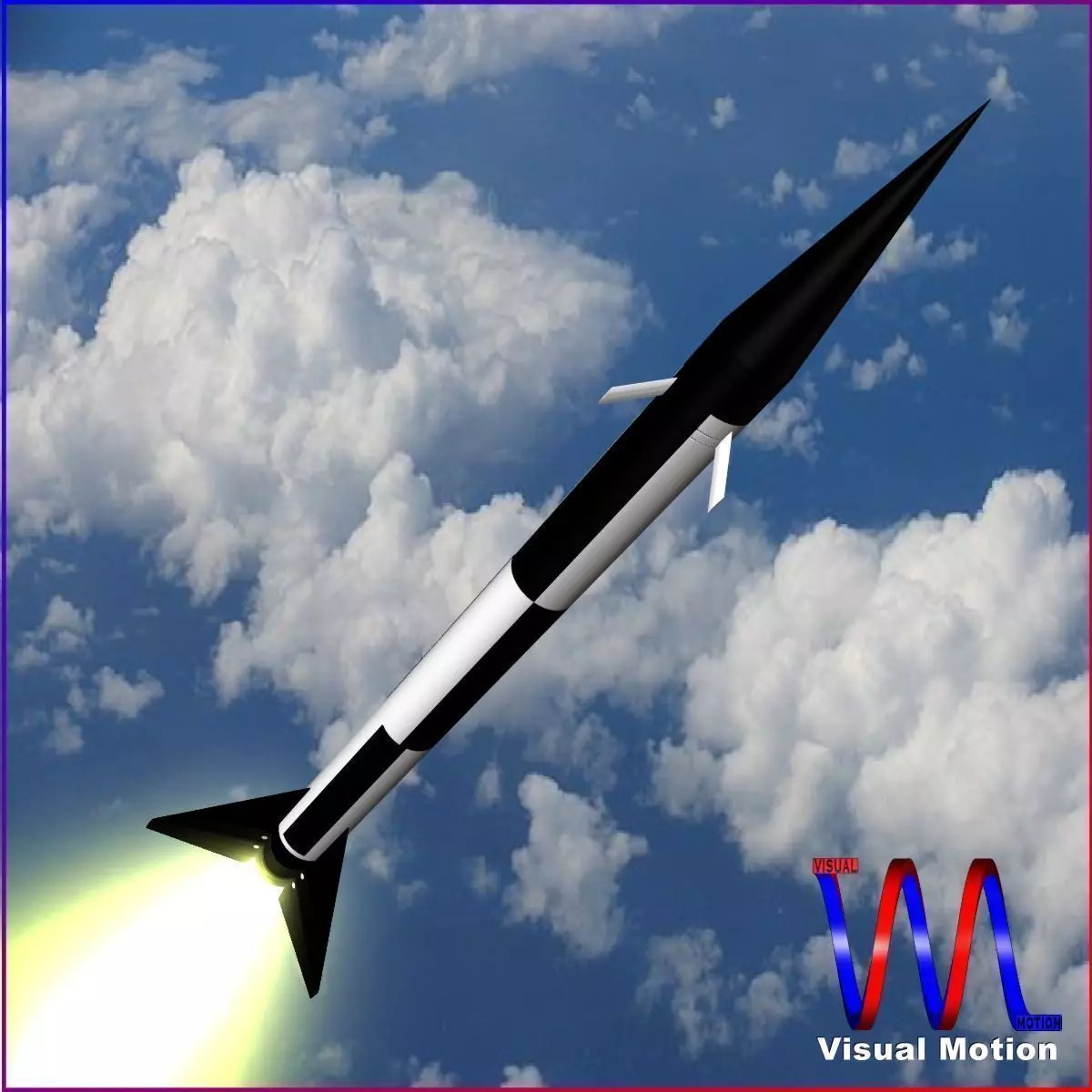 Black Brant I Sounding Rocket 3D model_0