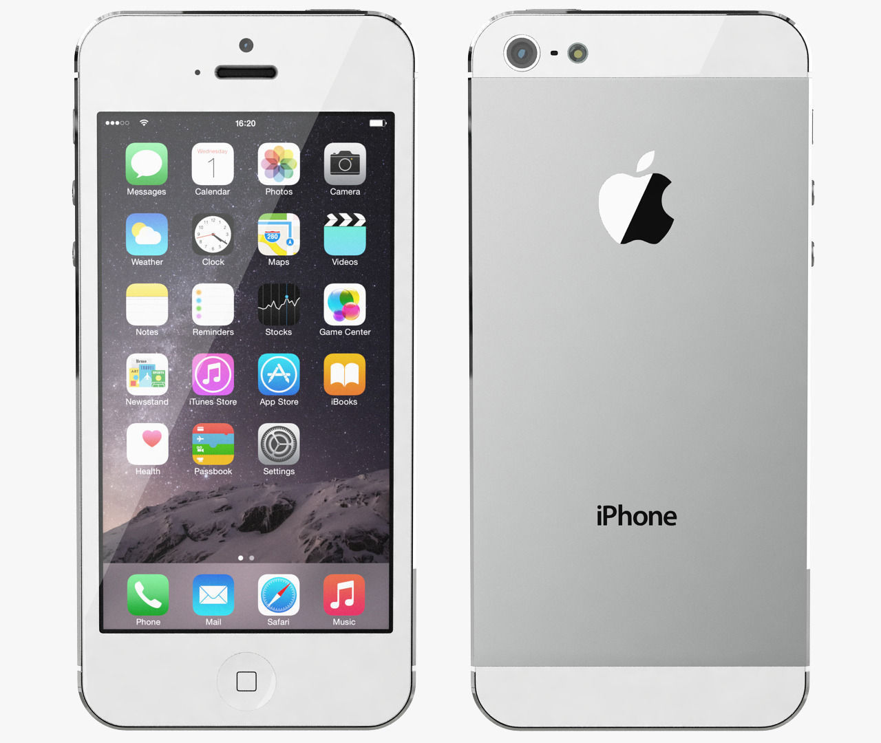 Apple iPhone 5 White Silver 3D model