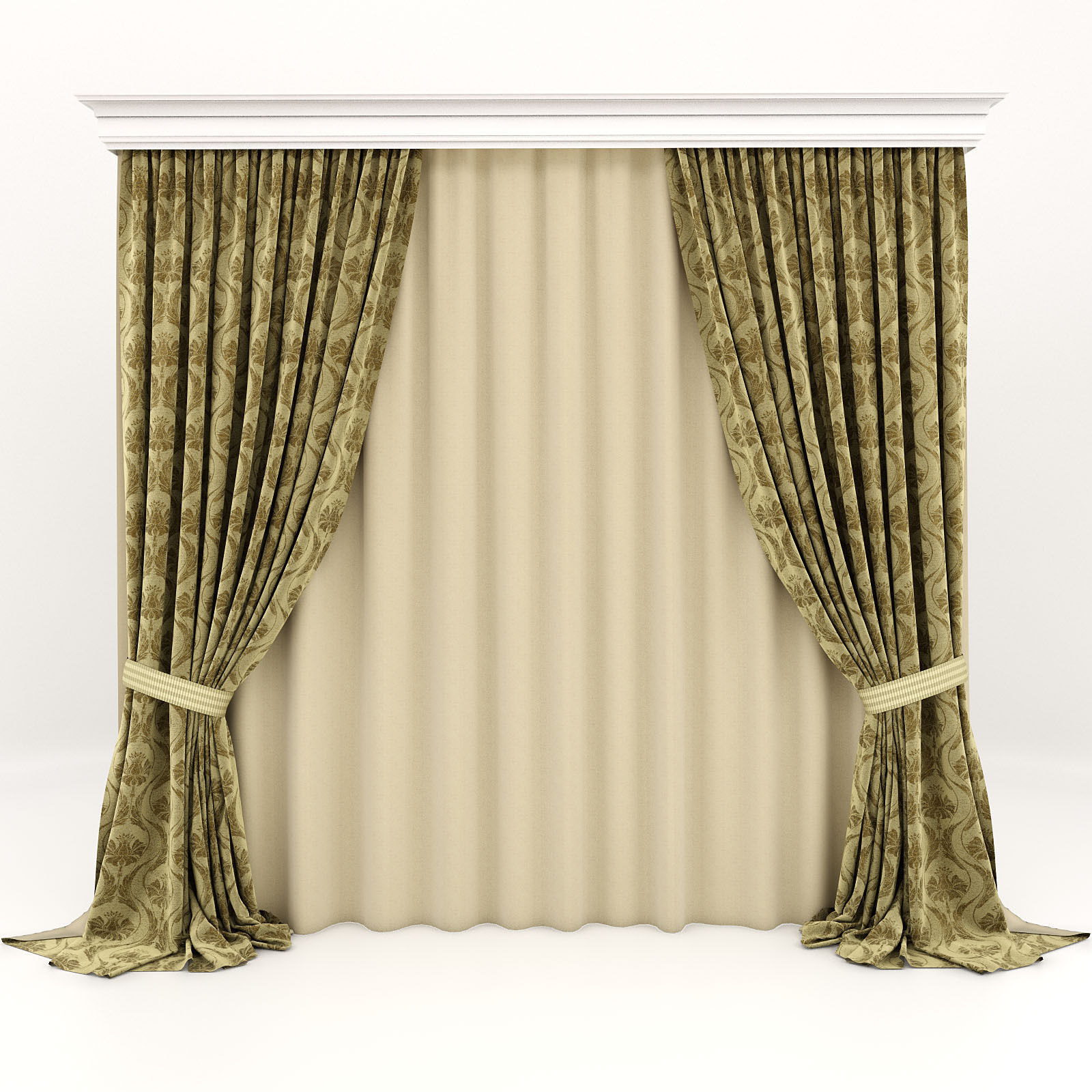 curtains classic 3D model_6