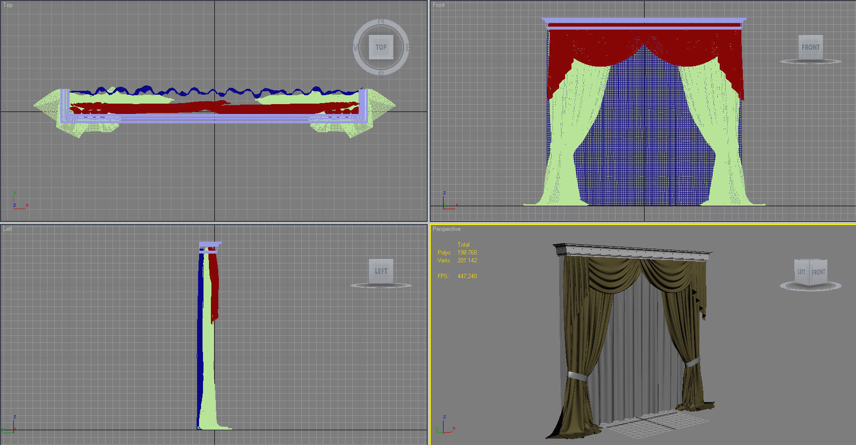 curtains classic 3D model_5