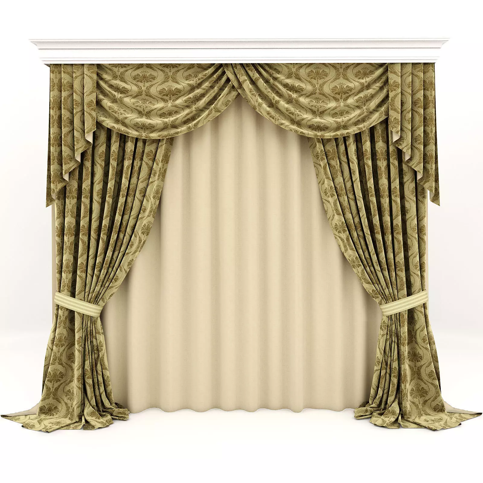 curtains classic 3D model_0