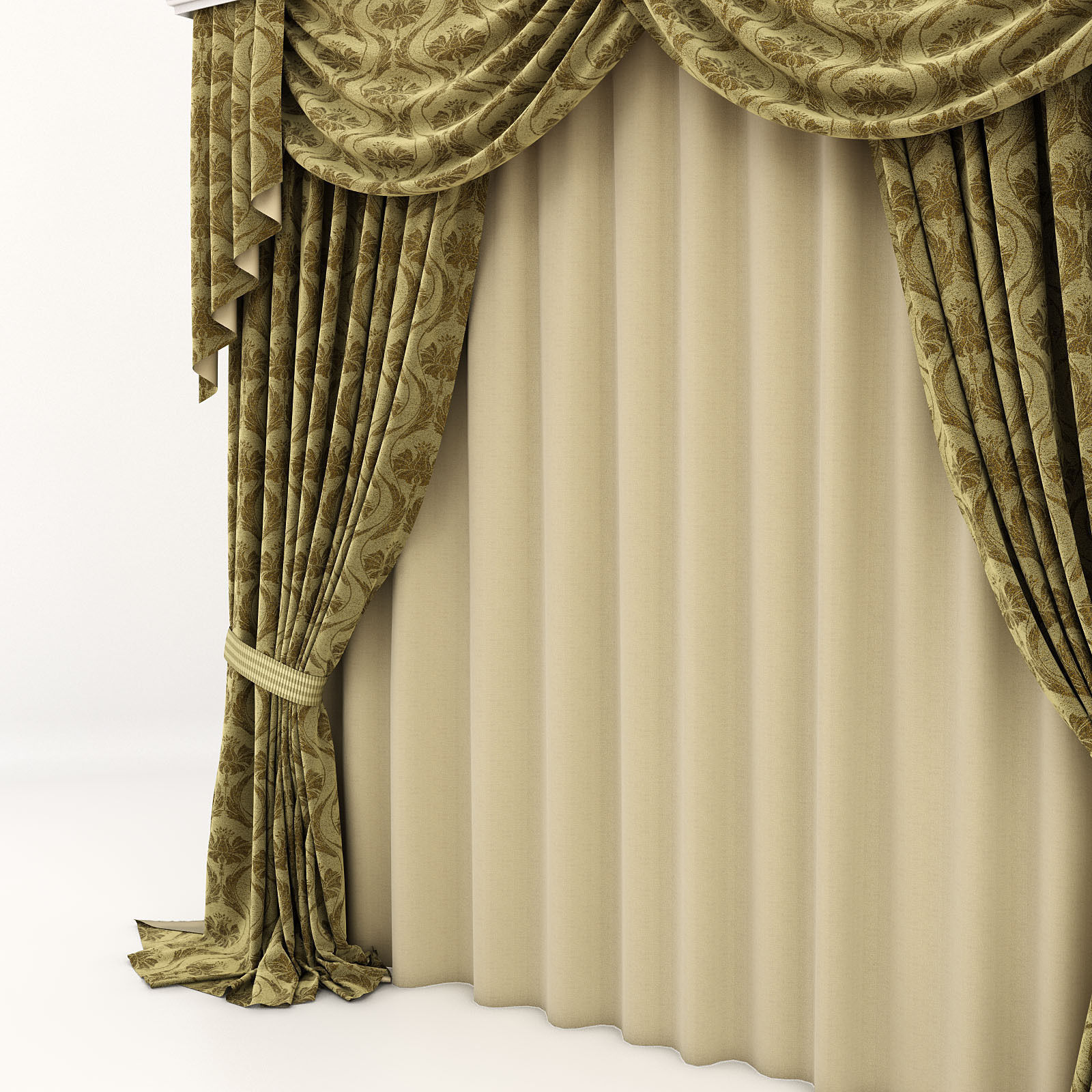 curtains classic 3D model_3