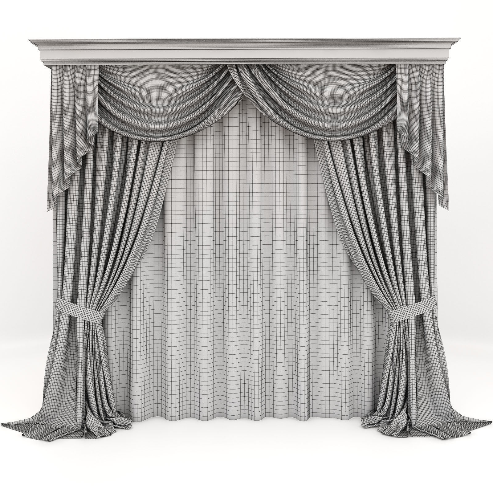 curtains classic 3D model_2