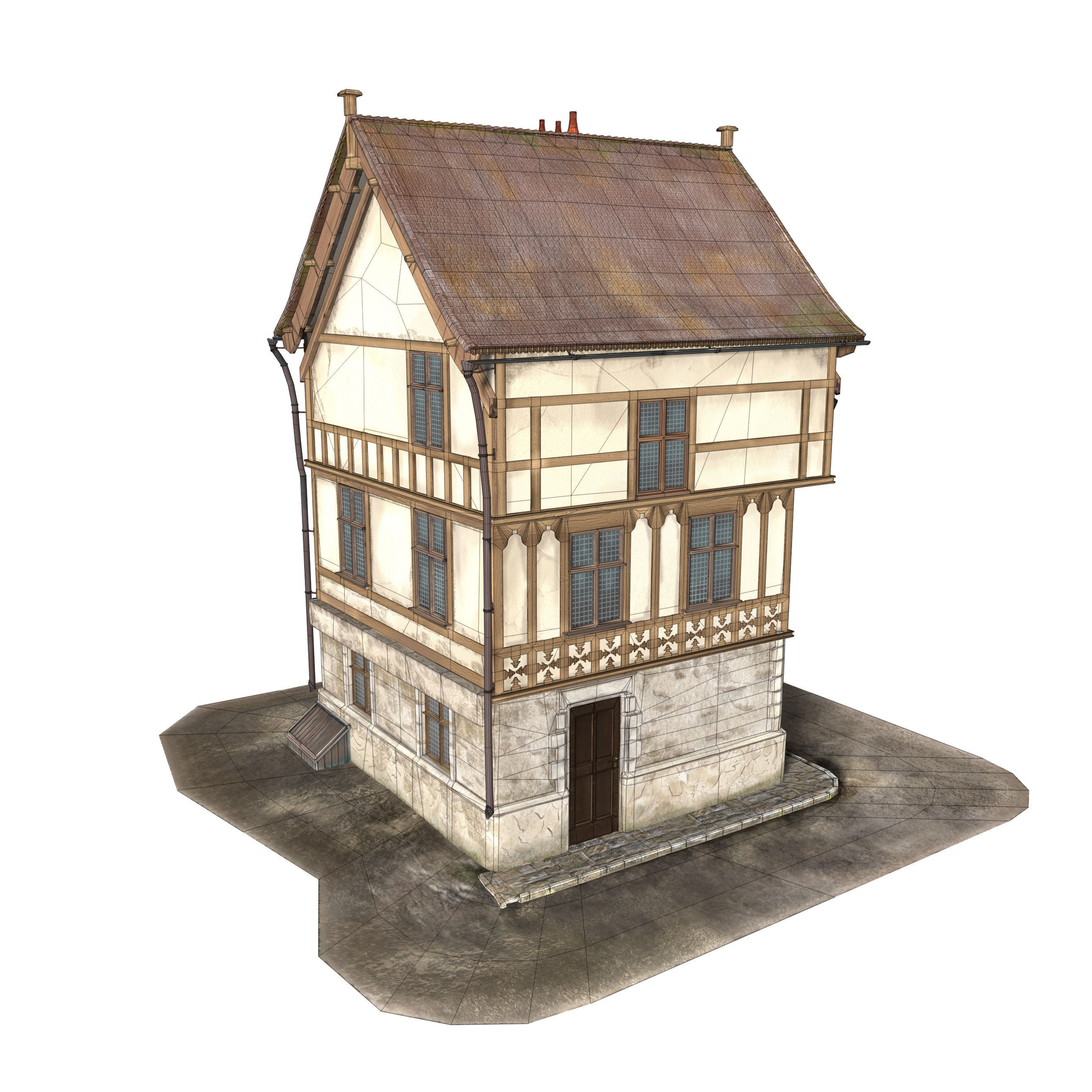 Medieval House 3D model_13
