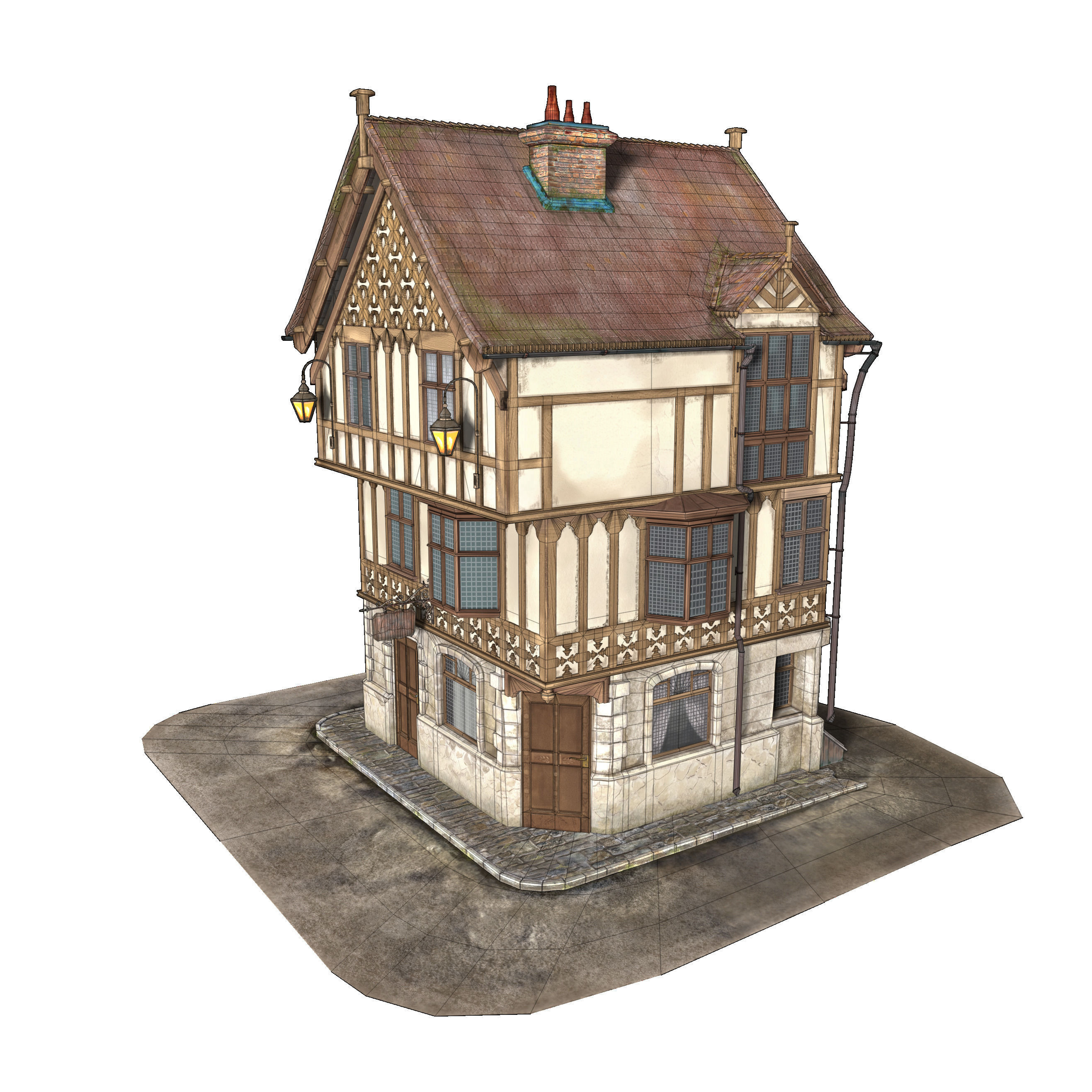 Medieval House 3D model_8