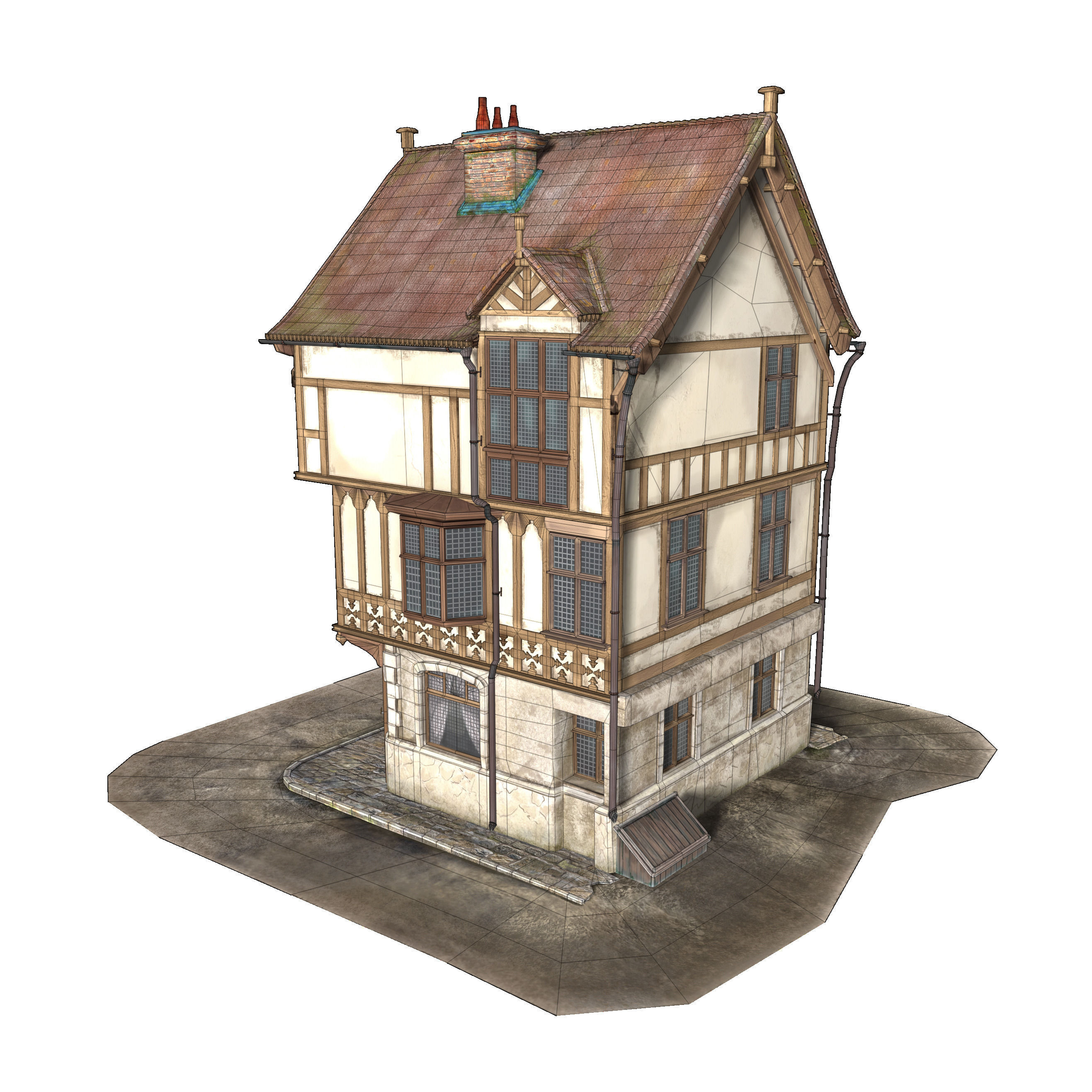 Medieval House 3D model_11