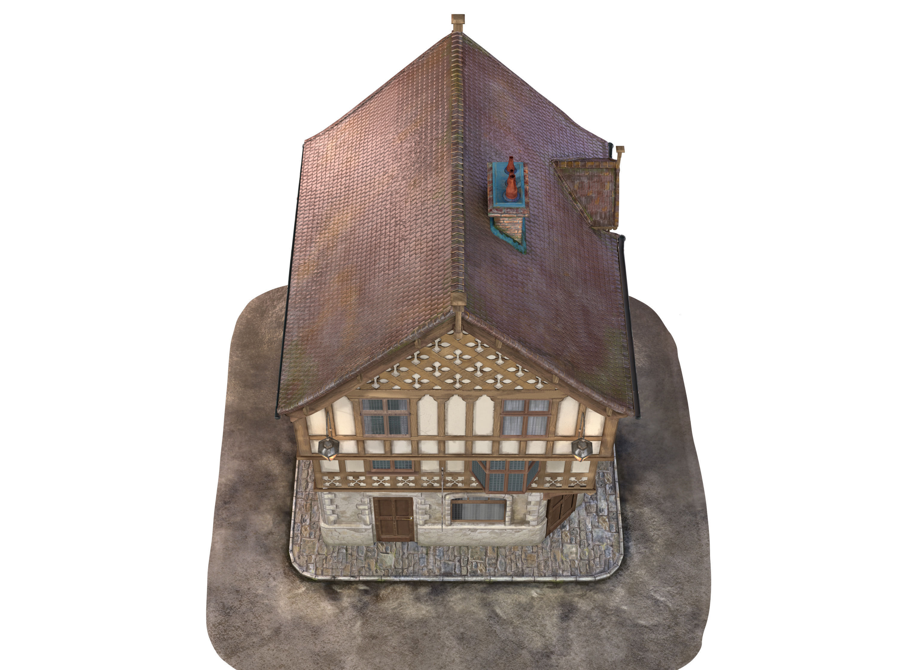 Medieval House 3D model_4