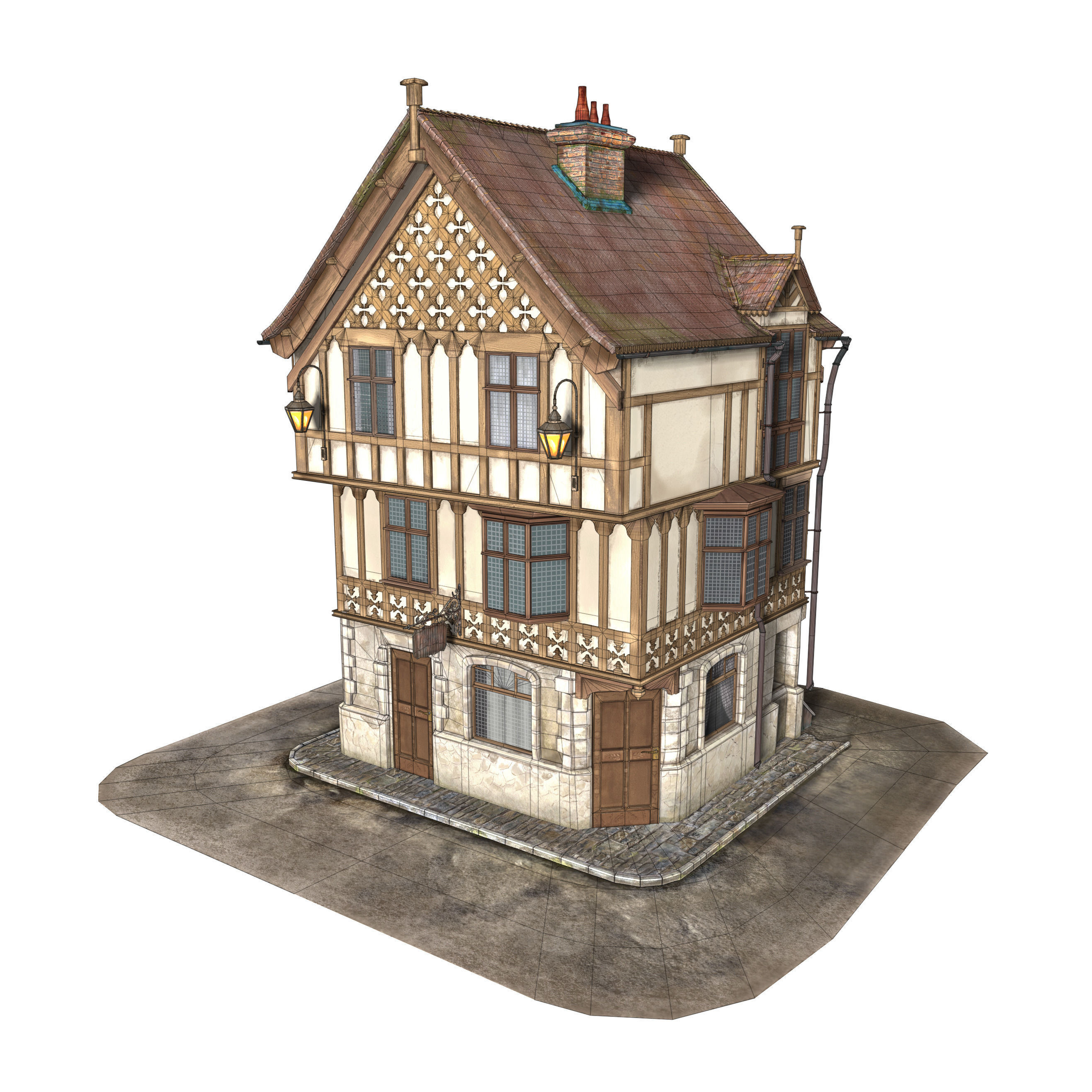 Medieval House 3D model_16