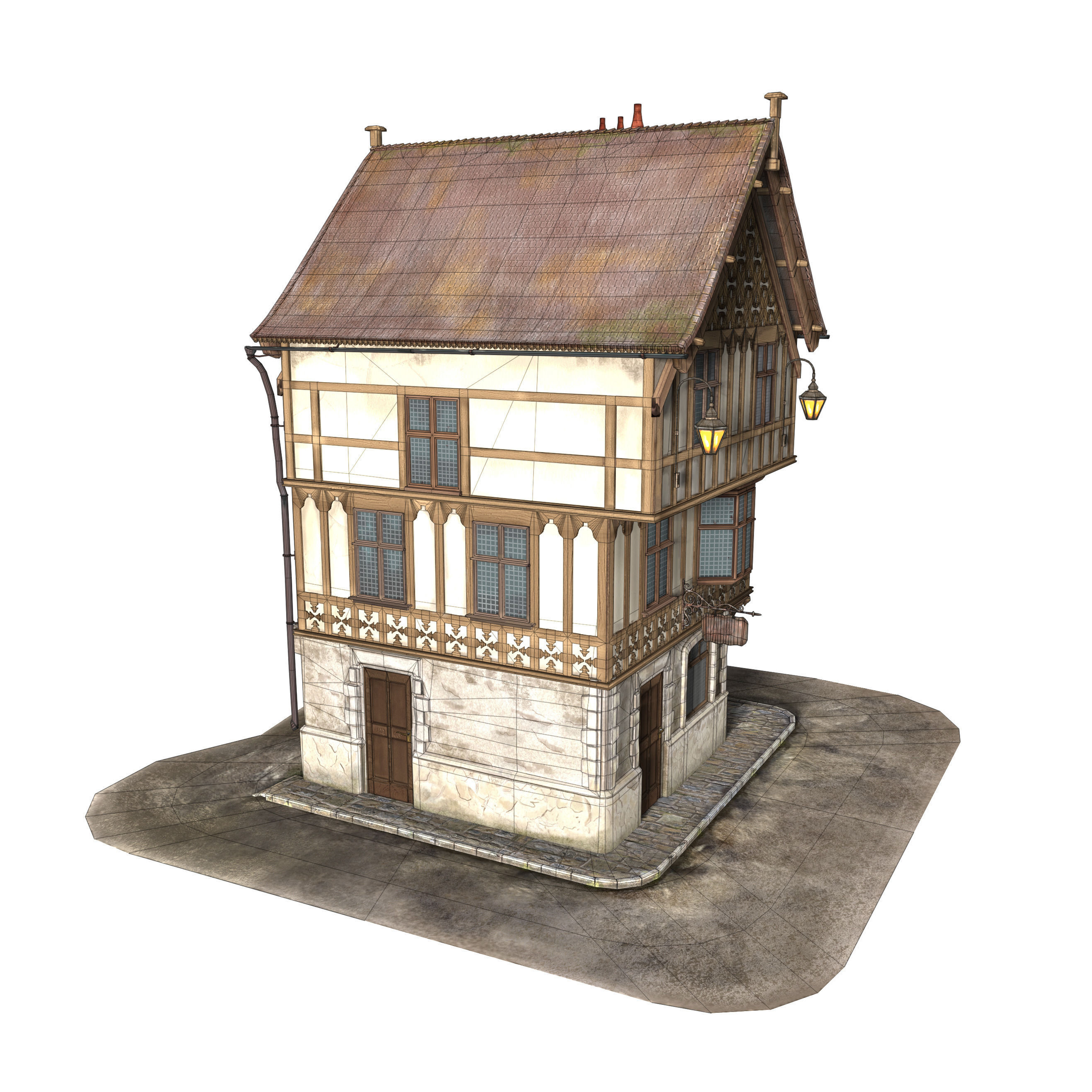 Medieval House 3D model_15