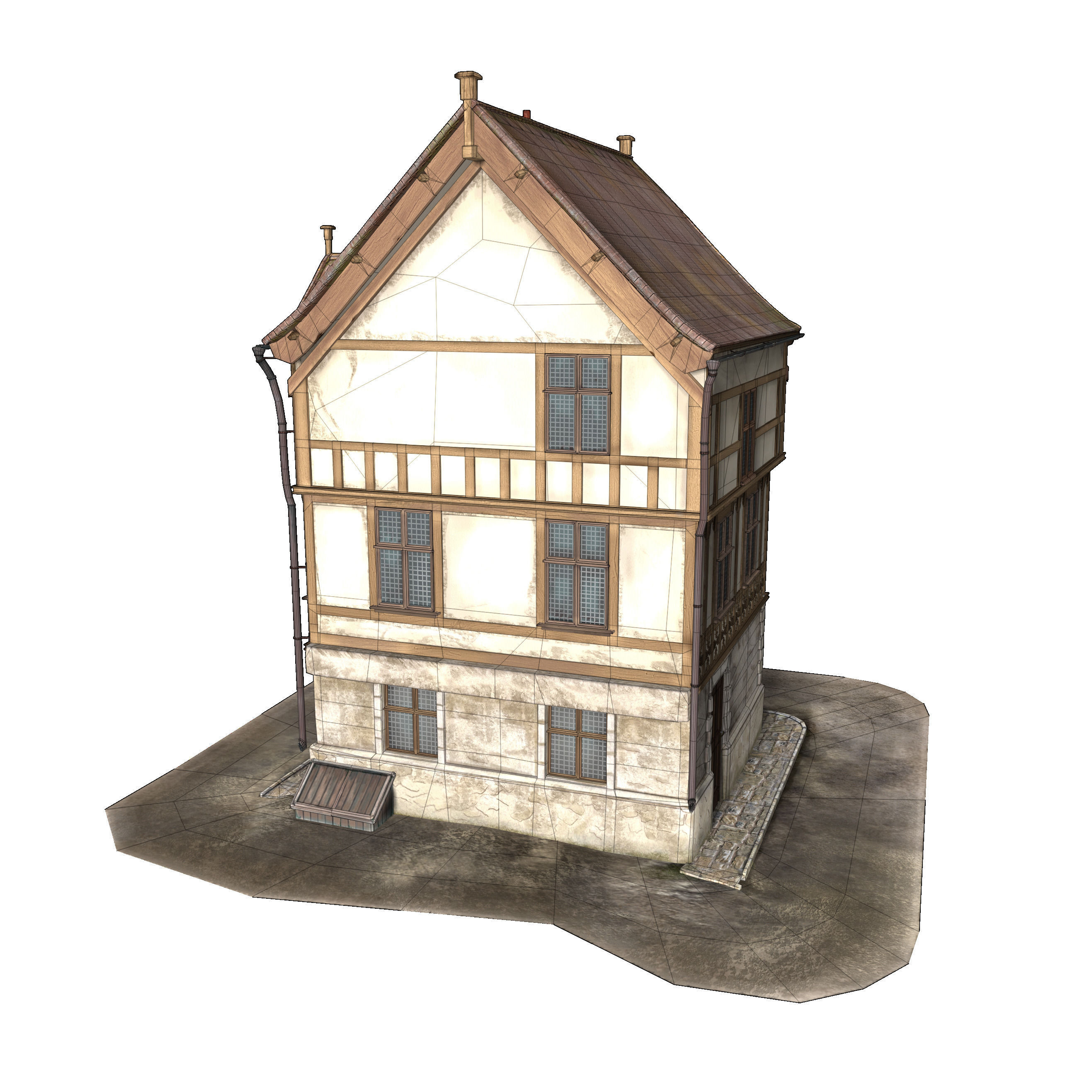 Medieval House 3D model_12