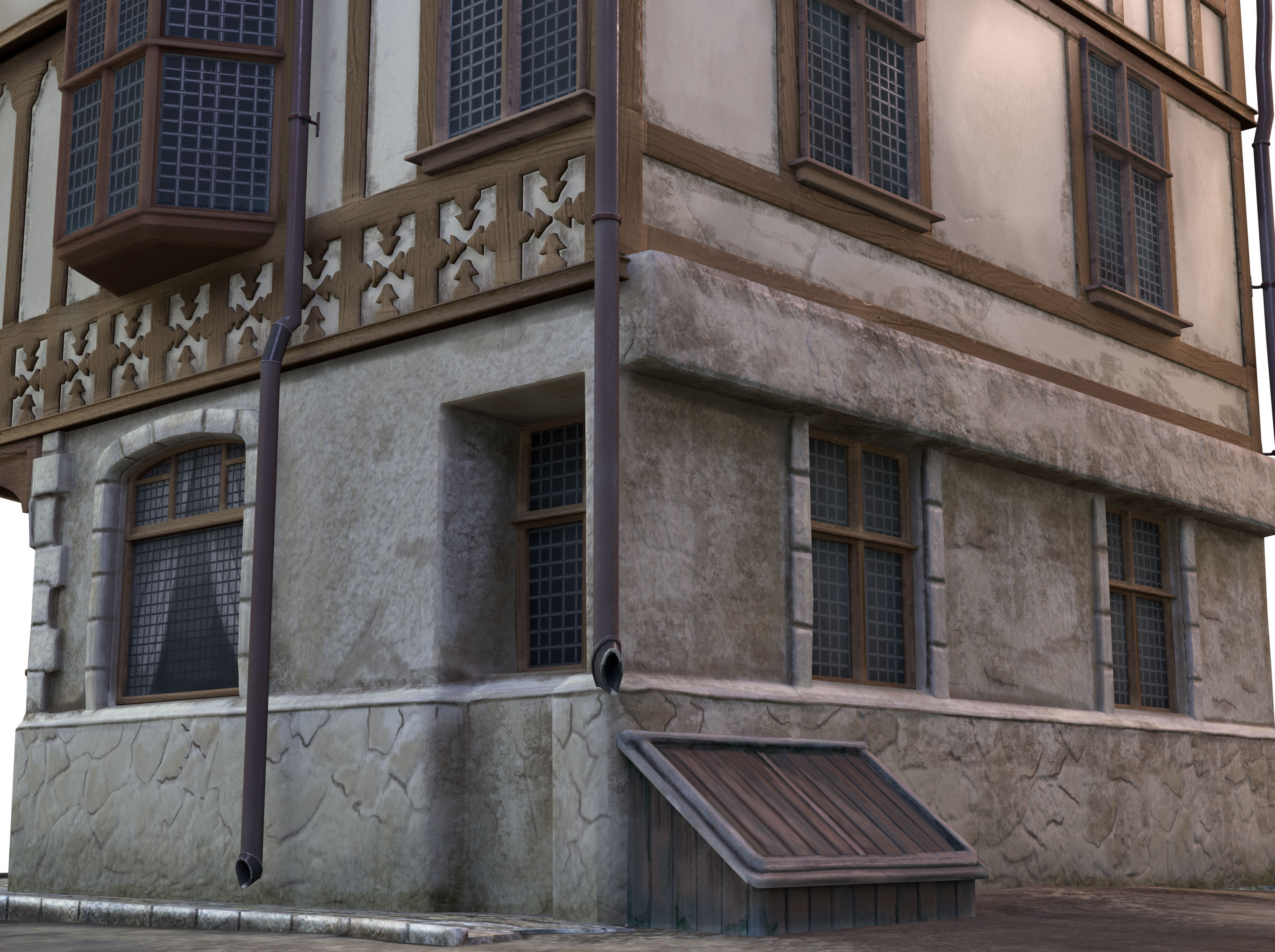 Medieval House 3D model_7