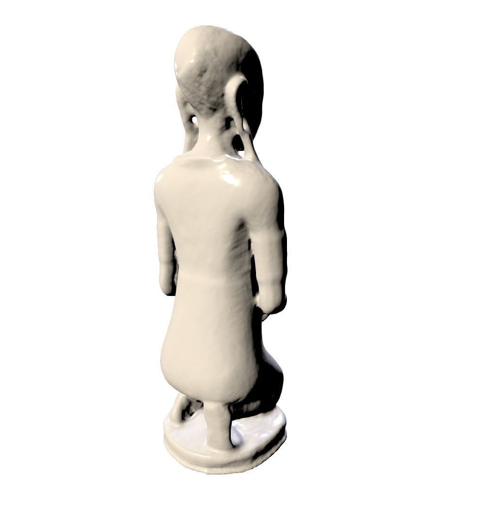 African woman and child statue 3D print model_3