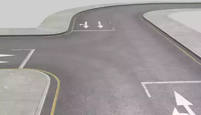 Roads Construction Kit Low-poly 3D model