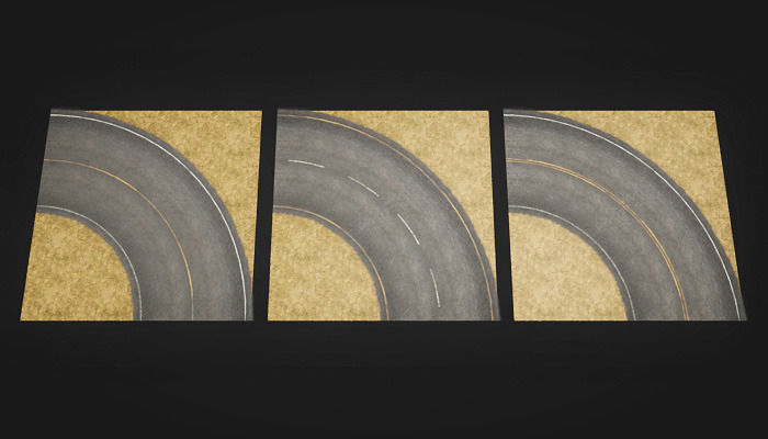 Roads Construction Kit Low-poly 3D model_2