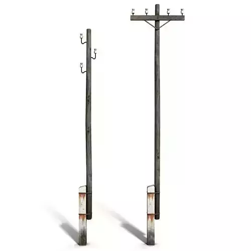 Power line low poly Low-poly 3D model