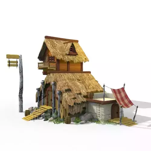 viking house Low-poly 3D model