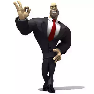 Cartoon Muscular Guy Character 3D model