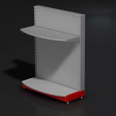 Small halfcircle grey store stand 3D model_0