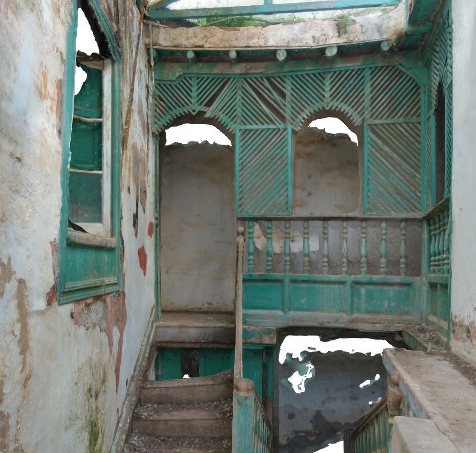 Old stairway in abandoned house - Lowpoly Low-poly 3D model_1