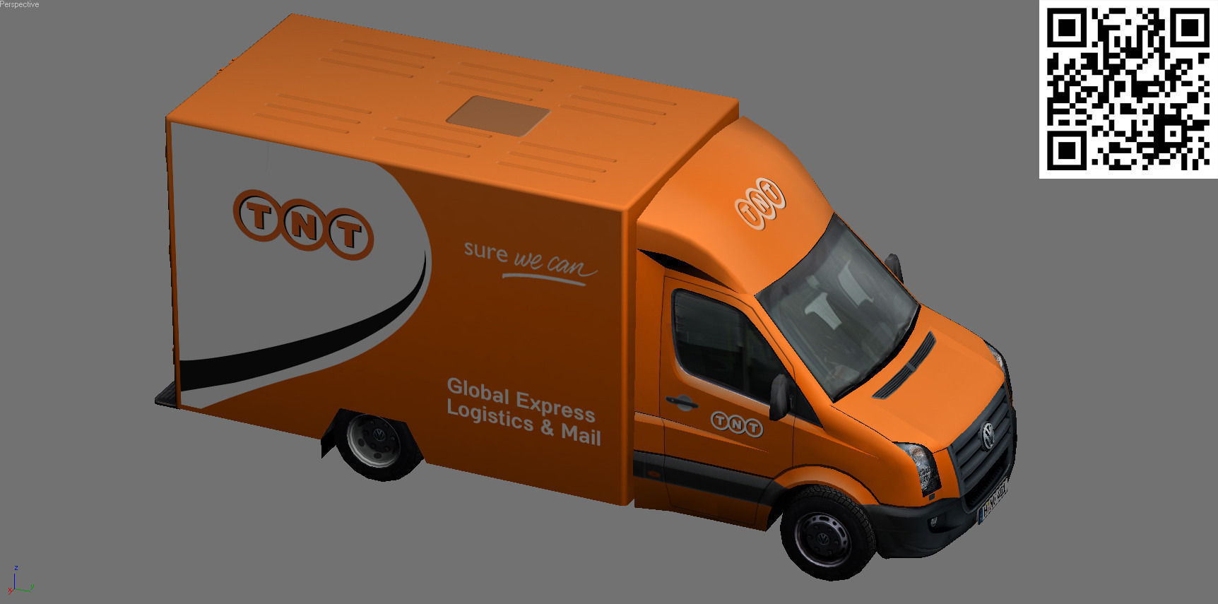 Volkswagen TNT animated  Low-poly 3D model_7