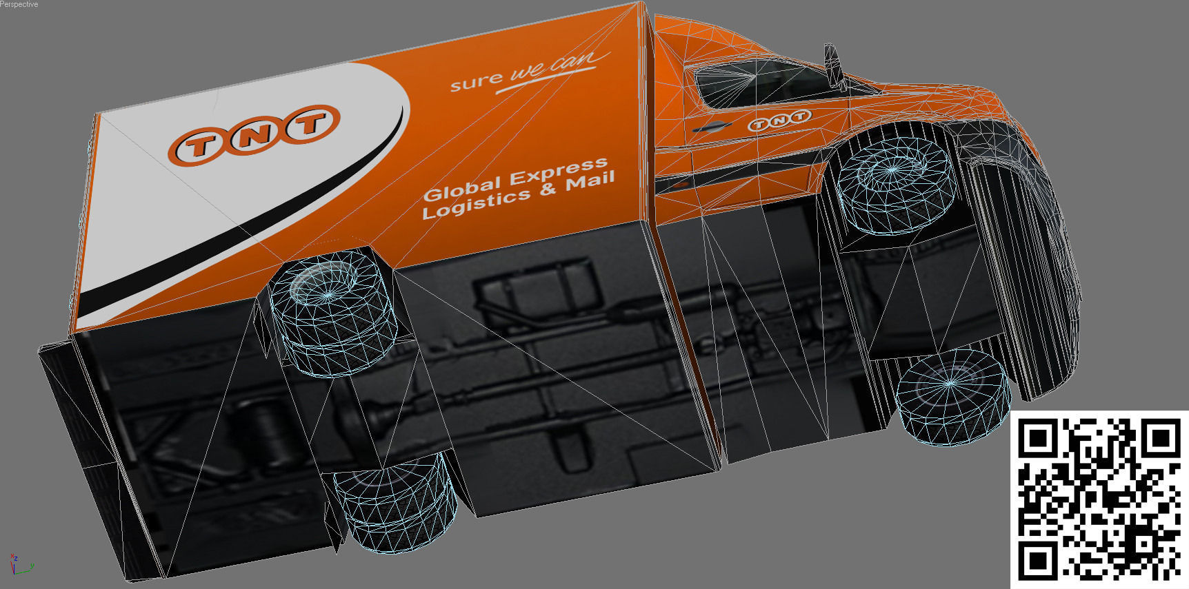 Volkswagen TNT animated  Low-poly 3D model_4