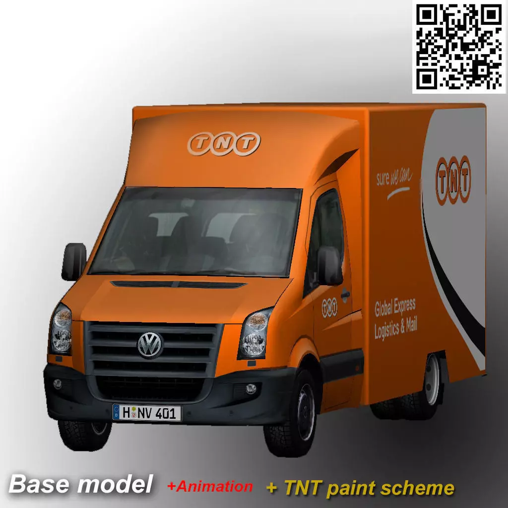 Volkswagen TNT animated  Low-poly 3D model_0
