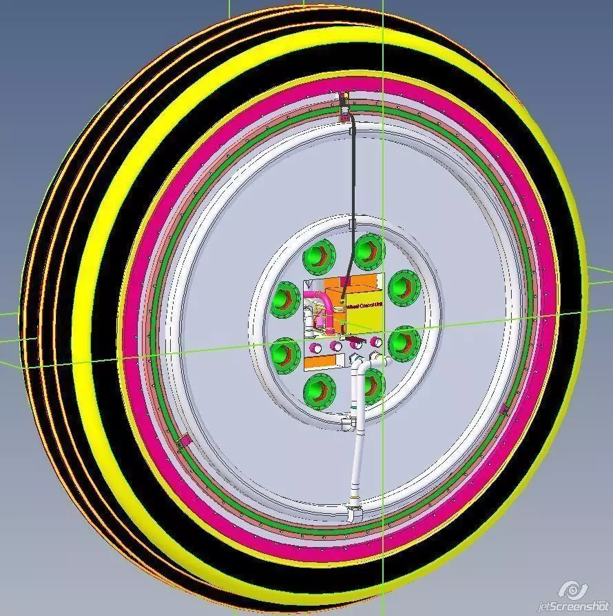 Heavy Duty AirCraft Main Gear Wheel with Inertaged Wet Brake Con Free 3D model
