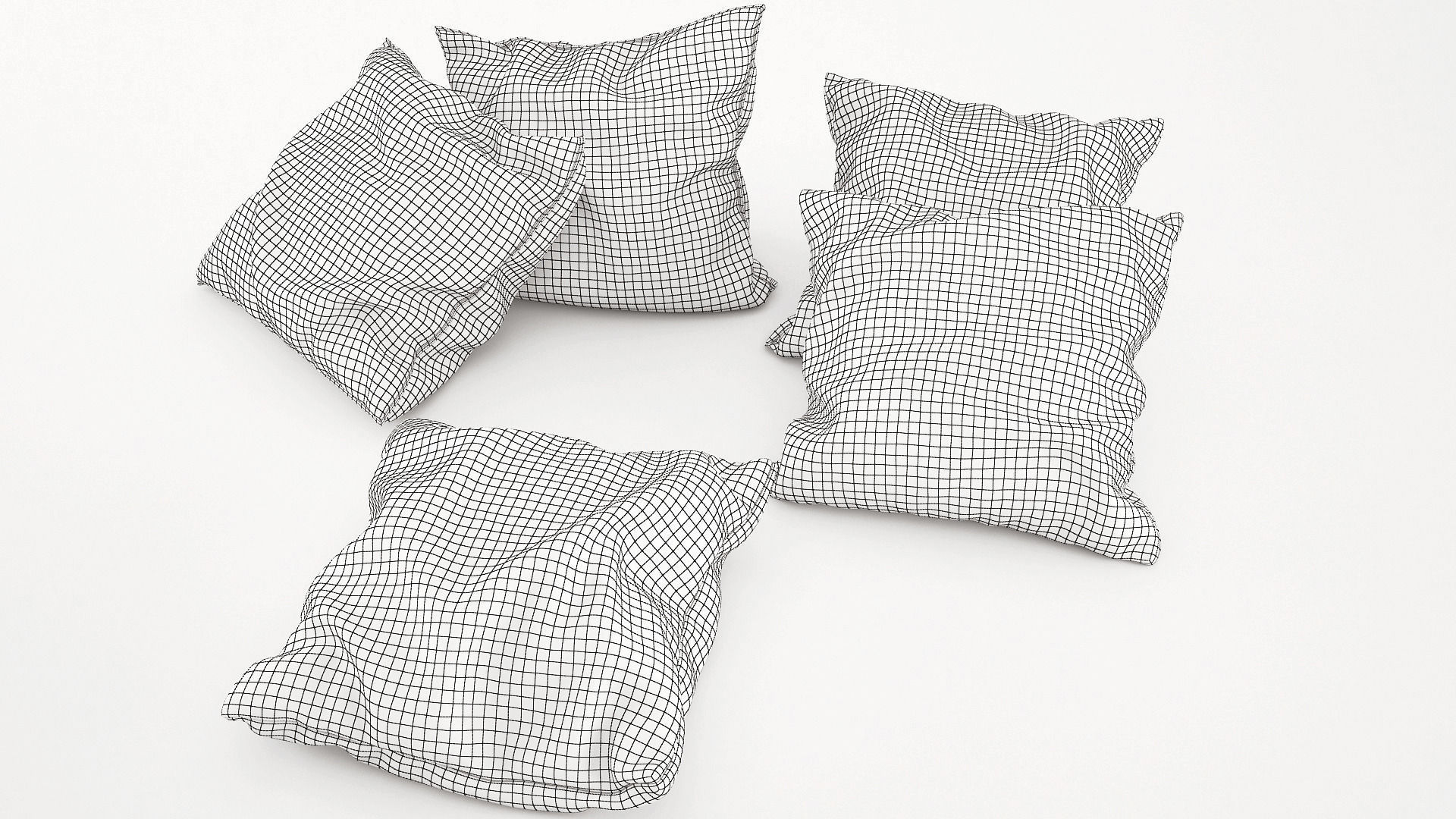 Collection of pillows 3D model_9