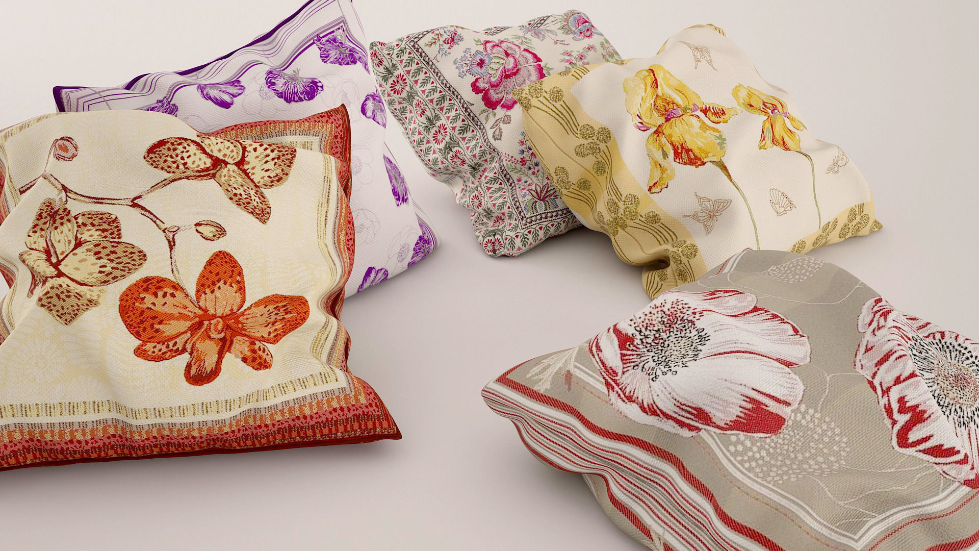 Collection of pillows 3D model_4