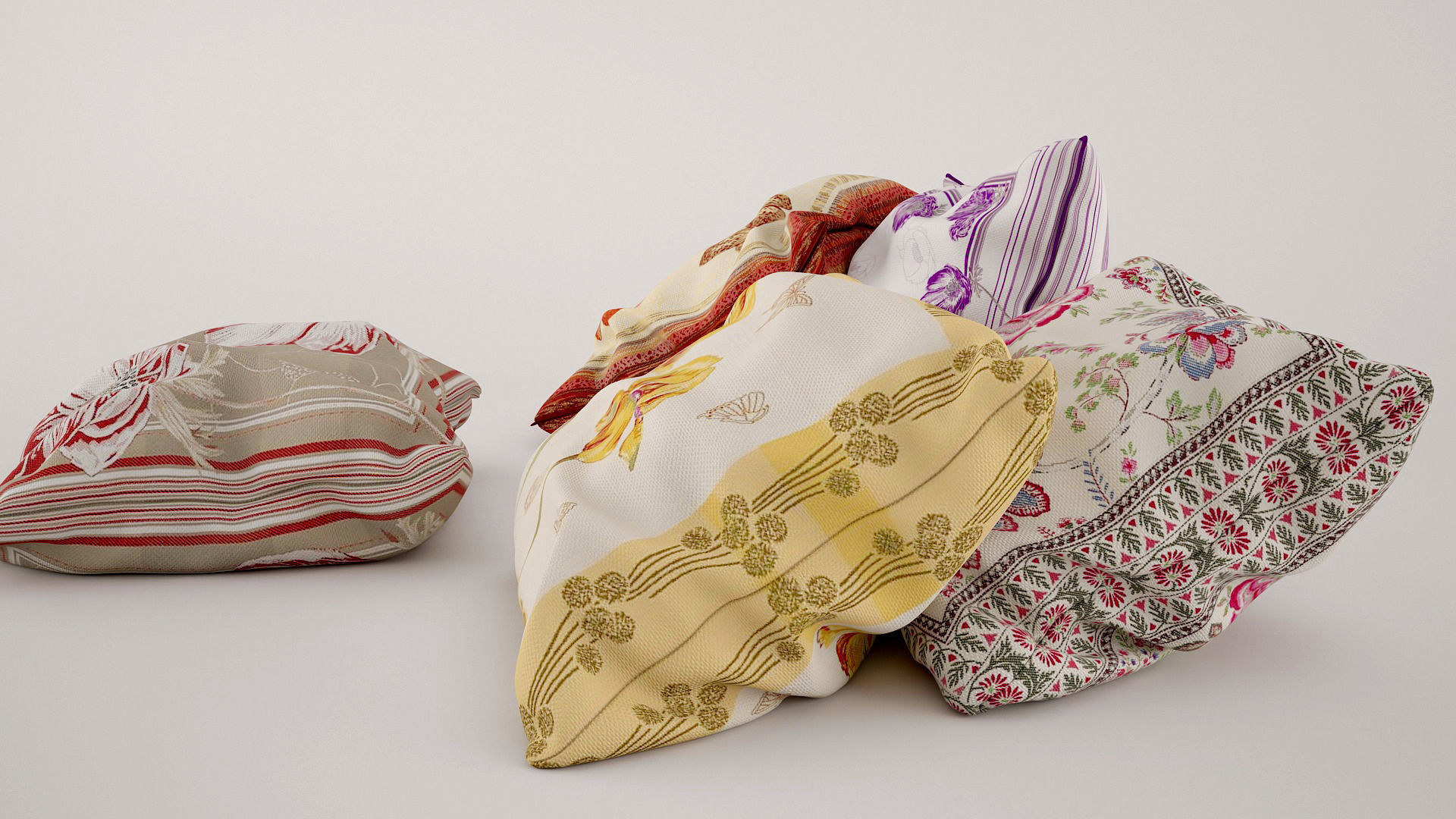 Collection of pillows 3D model_2