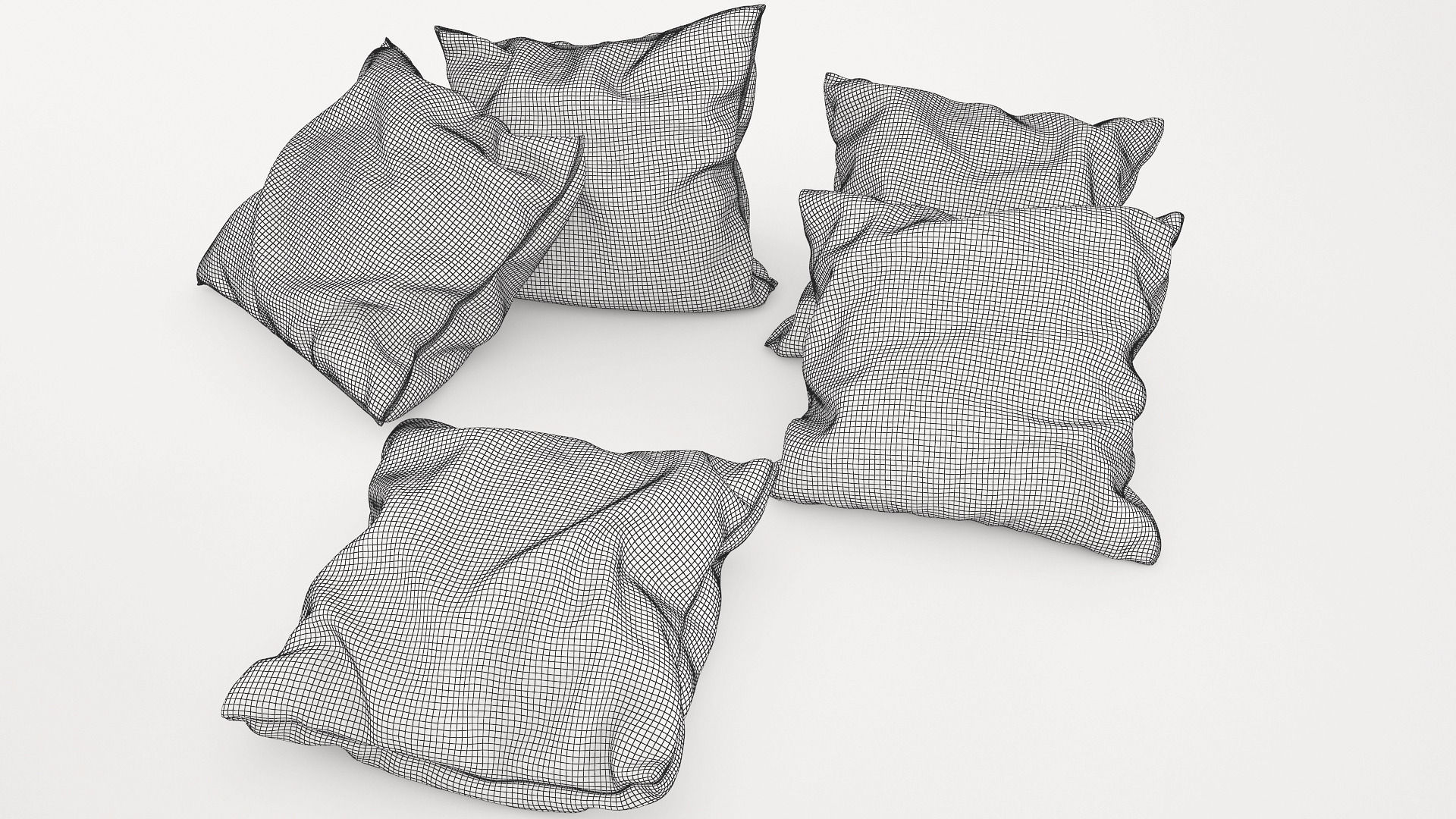 Collection of pillows 3D model_10