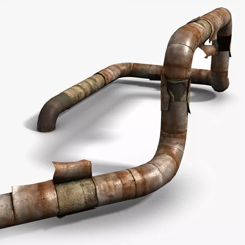 Rusty Pipes Lowpoly Low-poly 3D model_0